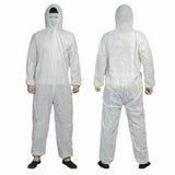 Protective Suit Coveralls White Hood Boiler Painters Zip Overalls Disposable - Buystarget