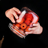 Set of 2 Round Clip Top Glass Jars Glass Preserve Pots Jams Storage Airtight