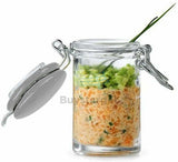 6x Mini Clip Top Glass Spice Jars Herbs Preserve Seal Canister Container 75ml