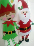 Large Felt Santa Or Elf Hanging Christmas Fabric Decoration Window Wall Tree - Buystarget