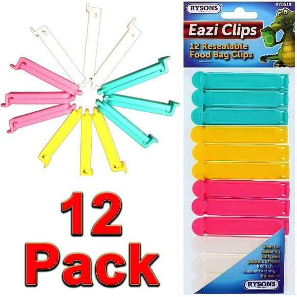 12x Food Bag Storage Clips Freezer Fridge Sealing Pegs Reusable Sealer Bags UK