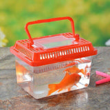 Mini Fish Tank Plastic Aquarium Bowl Pet Box Container Small Carry Handle UK