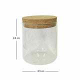 Set of 3 Glass Storage Jars with Cork Lids Airtight Kitchen Storage Jar 400ml