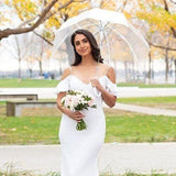 4 x Set Rain Umbrellas Dome Birdcage Transparent PVC Wedding Brolly Clear Bubble
