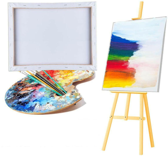 Framed Artist Canvas 50x40 Cm Art Blank Board Plain Painting Stretched White