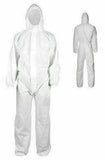 Protective Suit Coveralls White Hood Boiler Painters Zip Overalls Disposable - Buystarget