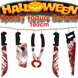 Halloween Hanging Decoration Spooky Torture Tool Garland String Banner Prop UK