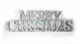 Merry Christmas Silver Glitter Sign Xmas Decorations Home Free Standing Plaque - Buystarget