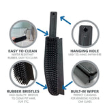 2x Rubber Hand Brush Glass Pet Hair Lint Dirt Carpet Clothes Wet Dry Cleaning
