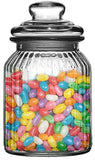 3x Large Ribbed Glass Candy Jars with Lid Sweets Biscuits Dried Food Weddings