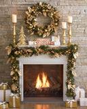 Merry Christmas Rose Gold Glitter Sign Xmas Decorations Home Free Standing UK