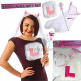 Bride To Be Hen Party Gift Set Fancy Dress Veil Horns Wand Fluffy L Plate