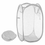 50cm Large Laundry Foldable Mesh Washing Basket Bag Pop Up Bin Hamper Storage - Buystarget