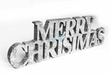 Merry Christmas Silver Glitter Sign Xmas Decorations Home Free Standing Plaque - Buystarget