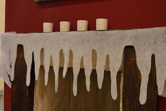 Snow Icicle Fringe Garland Glitter Christmas Xmas Decoration Display Winter