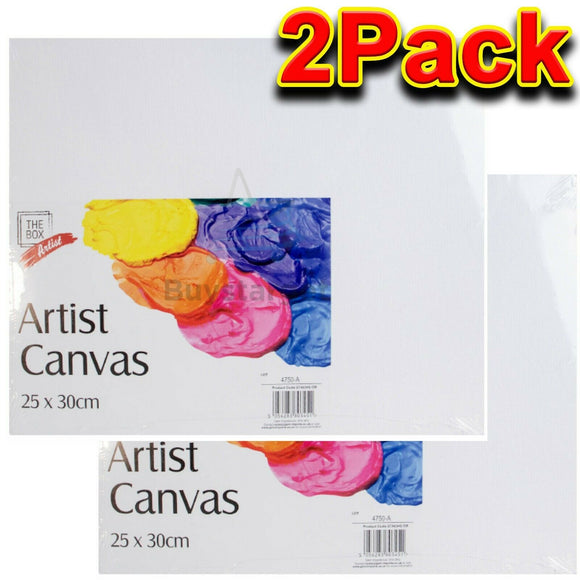 2 x 25x30cm Artist Canvas Panel Blank White Painting Board Adult Art & Craft - Buystarget