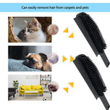 2x Rubber Hand Brush Glass Pet Hair Lint Dirt Carpet Clothes Wet Dry Cleaning