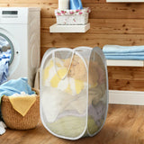 50cm Large Laundry Foldable Mesh Washing Basket Bag Pop Up Bin Hamper Storage - Buystarget