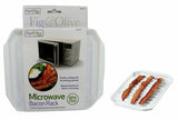 Microwave Tray Plastic Bacon Rack Crisper Healthy Defrost Breakfast Cook Oven