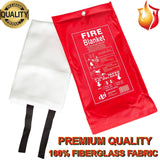 Large Fire Blanket Quick Release Home Office Kitchen Caravan Car Fire Safety