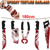 Halloween Hanging Decoration Spooky Torture Tool Garland String Banner Prop UK