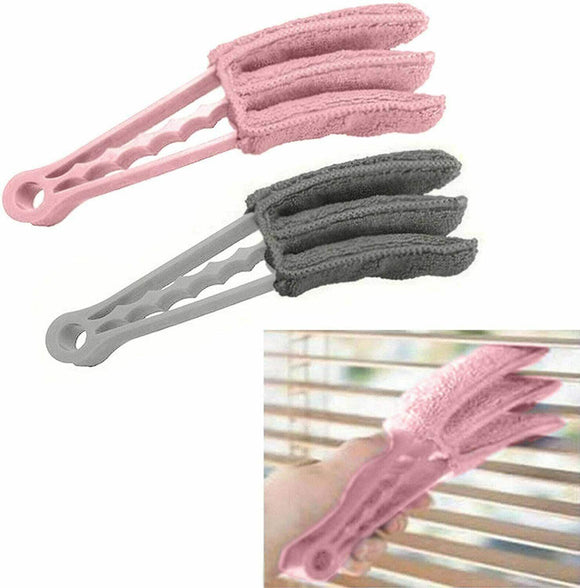 Venetian Blind Cleaner Duster Microfibre Brush Handle 3 Pronged Washable Home