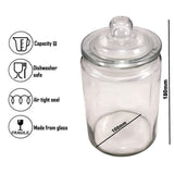 LARGE GLASS BISCOTTI JAR COOKIE JAR SWEET JAR FOR SNACKS BISCUITS Good + LID