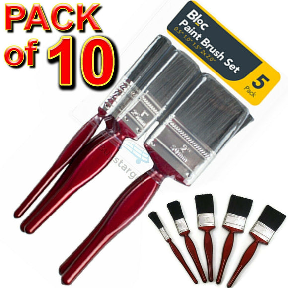 10 Pack Paint Brush Set No Bristle Loss Guaranteed Paint Brushes Decorating DIY - Buystarget