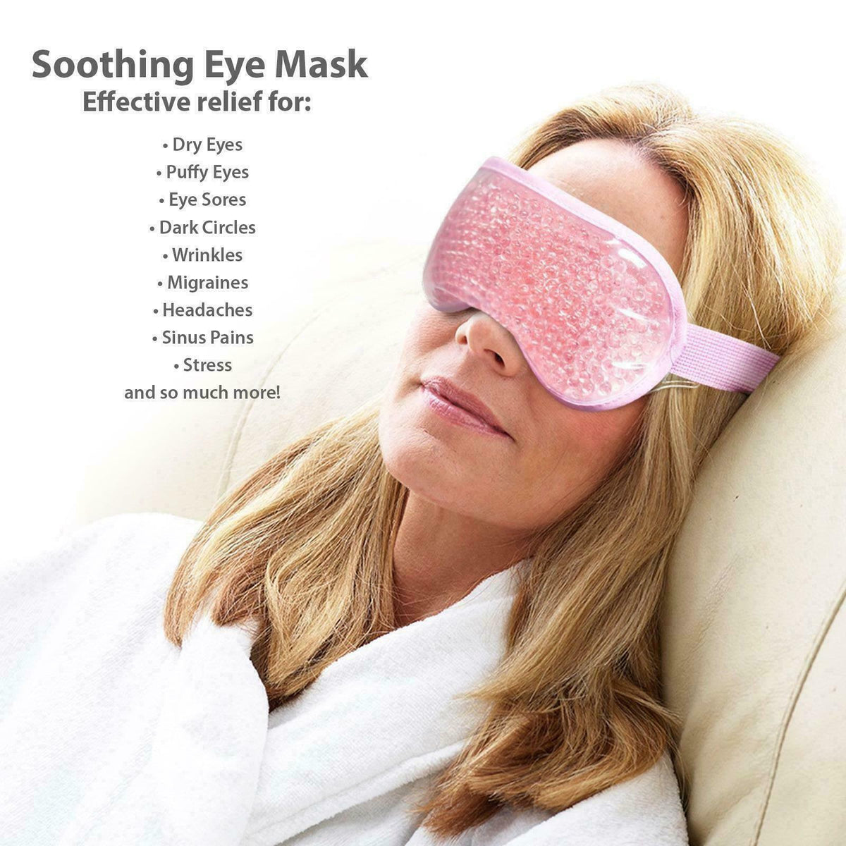 Cooling Hot Cold Gel Bead Eye Mask Head Compress Pain Stress Relief ...