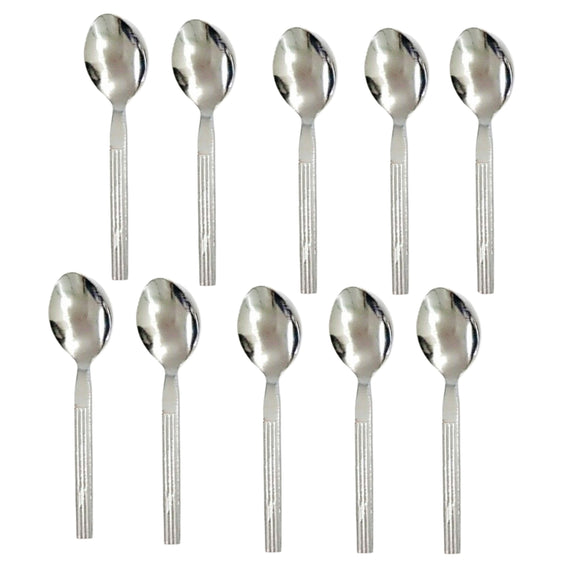 10x Stainless Steel Teaspoons Everyday Tea Spoon Set Coffee Drink Kitchen Home - Buystarget