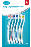 6 Pack EASY GRIP TOOTHBRUSHES Oral Dental Care Clean Hygiene Home Holiday