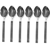 6 Stainless Steel Dessert Table Spoons Serving Set Pattern Kitchen Cutlery Utensils