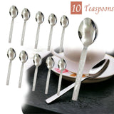 10x Stainless Steel Teaspoons Everyday Tea Spoon Set Coffee Drink Kitchen Home - Buystarget