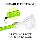 ??Fluorescent 4 Pack Guy Rope 3.8m Hi Vis Ropes Lines With Runners Tent Camping - Buystarget